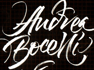 Andrea Bocelli Sketch brush pen calligraphy hand lettering logo lettering process