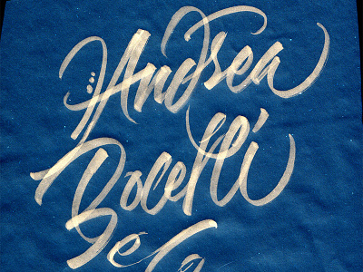 Andrea Bocelli brush pen calligraphy hand lettering logo lettering pencil process sketches