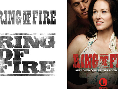 Ring of Fire Title treatment and key art johnny cash letterpress lifetime ring of fire