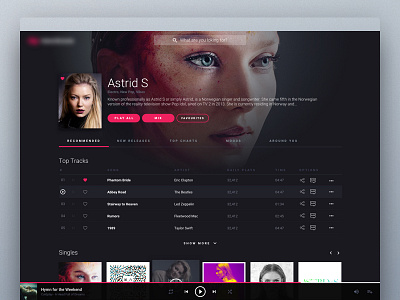 Online Music Streaming Service - Artist Page