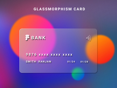 Glassmorphism On Card graphic design ui