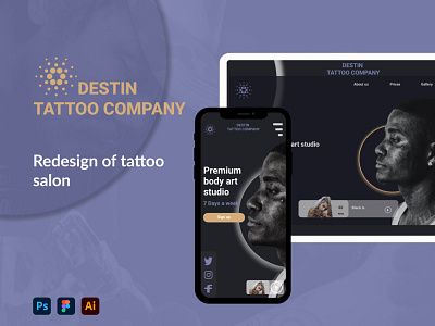 Tattoo Salon barbershop mobile app tattoo tattoo salon website ui uiux user experience ux web design website