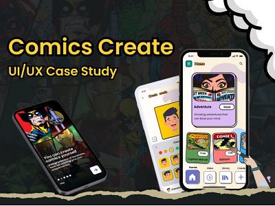 Comic Create app design comic comics dc marvel mobile app mobile design uiux user experience user interface