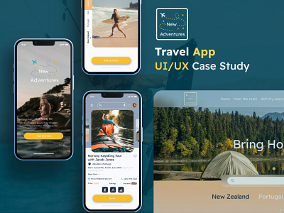 Travel App adventure app book desktop mobile travel trip ui uiux ux