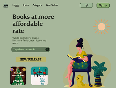 Online Book Store Web Design design typography ui ux