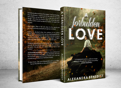 Book cover design - Hardcover leafs love novel romance woman running