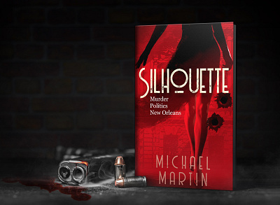 Book Cover Design - Softcover crime detective noir pistol silhouette woman