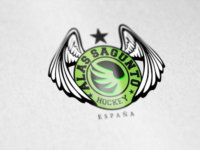 ALAS SAGUNTO hockey team logo green hockey spain spanish sport sports team wings