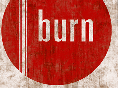 Burn Identity brand branding grunge identity logo red retro stripes texture type typography univers