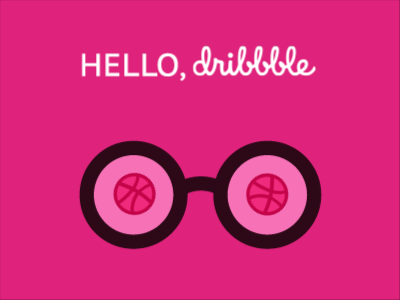 Hello, Dribble! animation dribble gif glasses hello pink