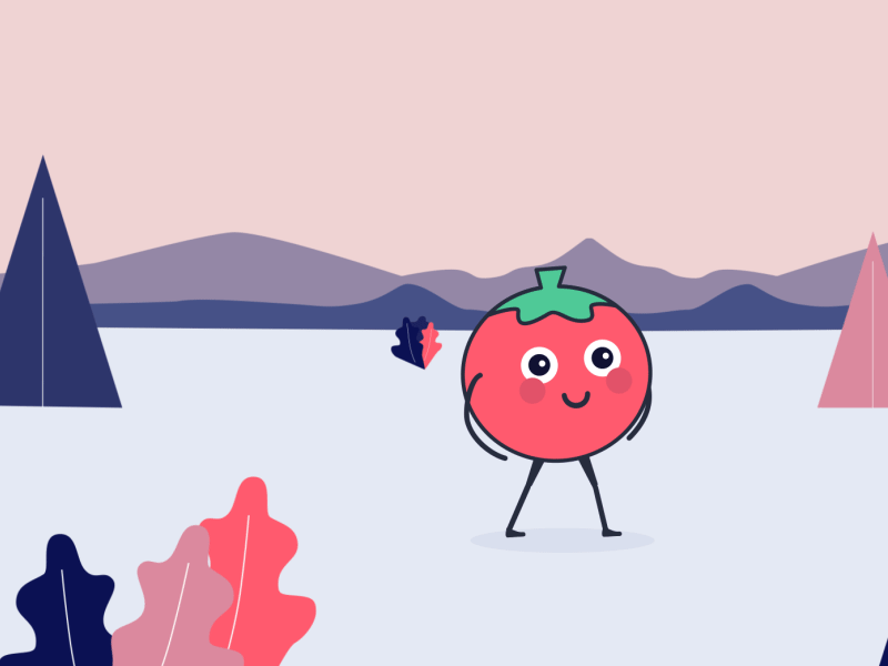 Happy tomato animation character cycle gif tomato walk