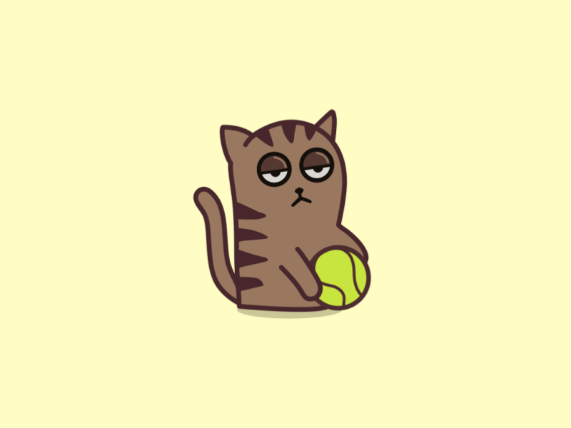 Playing cat animation apathetic cat ball cat charachter gif playing playing cat