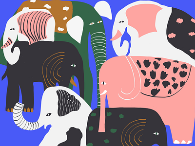 Elephants illustration animal art animals character color color palette colors elephant elephant illustration elephants illustration line art line style procreateapp style