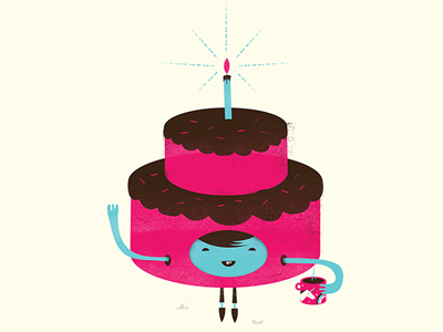 Gerald Cullen & Rapp – Birthday Card birthday cake coffee illustration texture unicorn