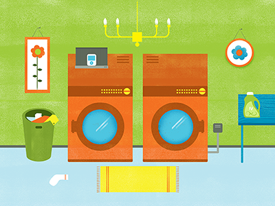 Laundry Room illustration infographic laundry
