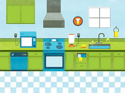 Kitchen illustration infographic kitchen