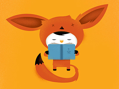 Read children fox illustration reading texture