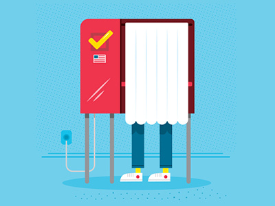 i3Logix – Ballot Tracking App Illustrations illustration vector voting voting booth