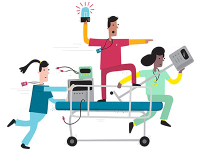 Johns Hopkins Nursing - Community Outreach emergency care hospital illustration medical nurses