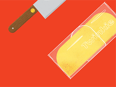How the Twinkie Made the Superrich Even Richer animation editorial finance illustration knife twinkie