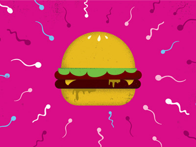 Harvard Public Health Review hamburger illustration sperm texture