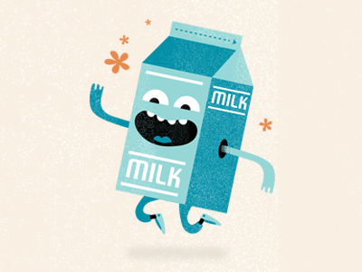 Eating Healthy Character character eating healthy illustration milk texture