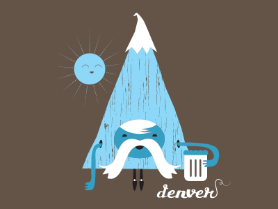 You & Who – Our Cities T-shirt Design beer charity colorado denver mountains t shirt texture vector