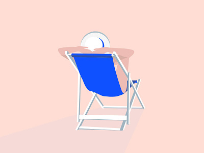 La baigneuse beach blue illustration minimal pastel summer