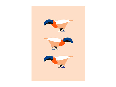 Toucans abstract art bird card colors flat illustration summer toucans vector