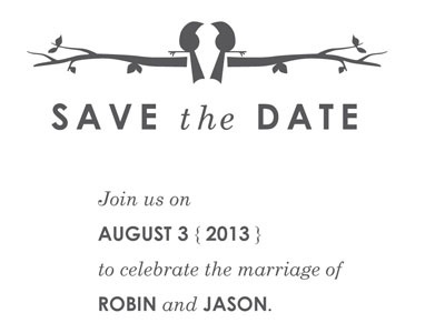 Robin & Jason - Save The Date postcard save the date wedding