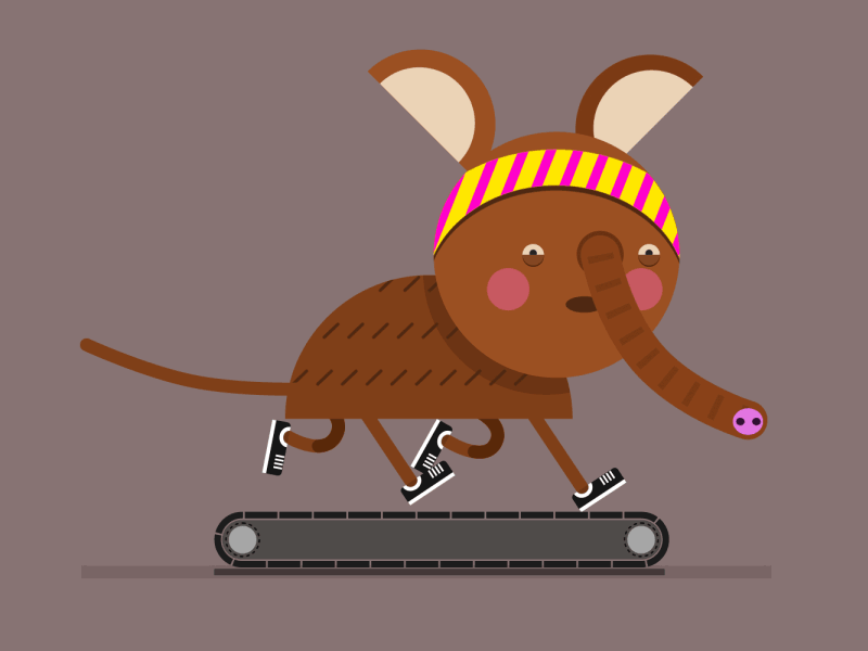 Aardwork aardvark animal character design gif illustration motion treadmill