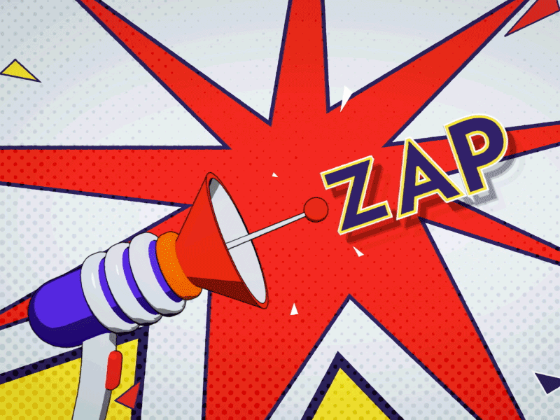 ZAP comic gun raygun type zap