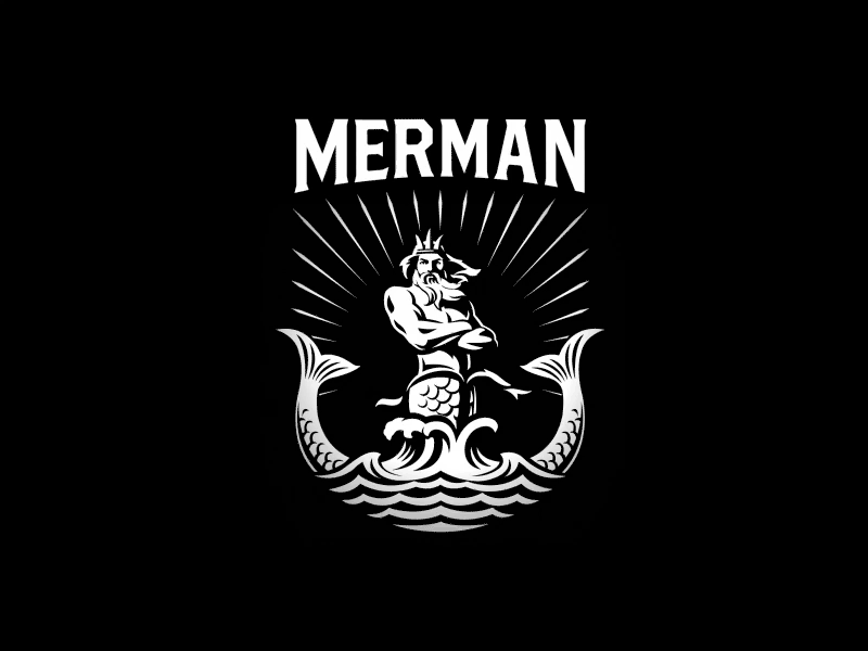 Merman beard logo loop merman