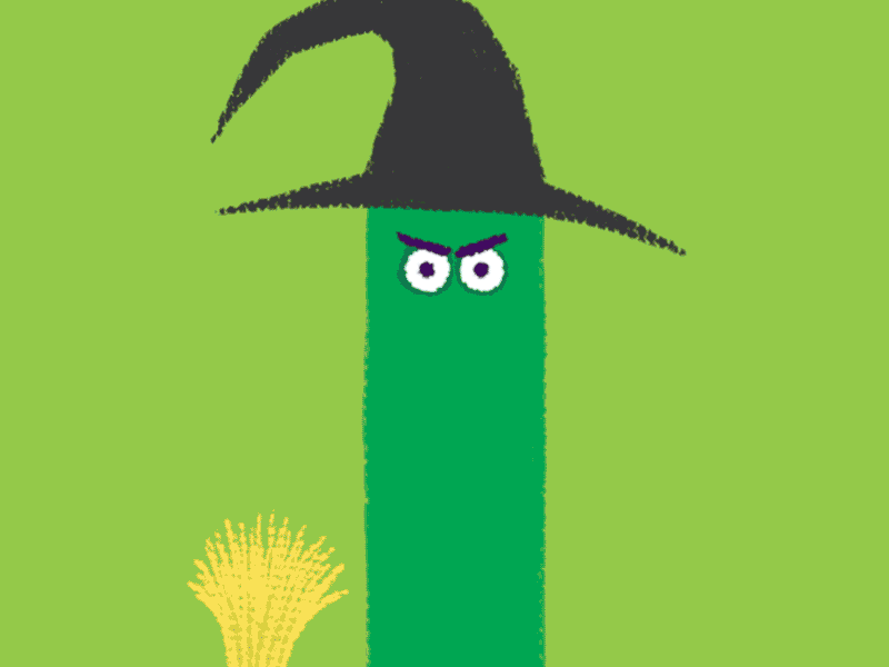Witch Bookmark 2d animation broomstick character gif grotbags halloween illustration vector witch witchy