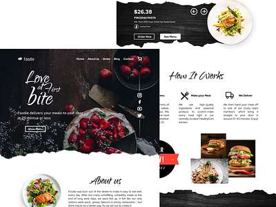 Food Restaurant Web Page By Rohit 3d animation branding graphic design logo motion graphics ui