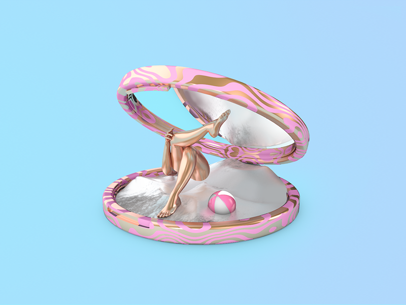 Beauty Icon gold teal 3d rendering illustration icon realistic minimal modern marble saturation cinema4d style