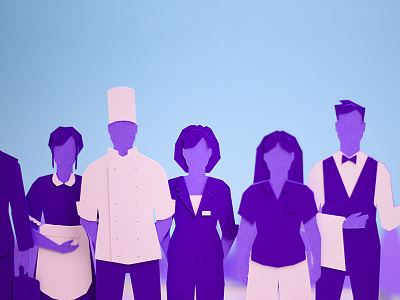 Tourism Workforce chef paper people waiter workers workforce