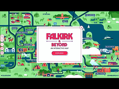 Falkirk Interactive Map camelon falkirk grangemouth interactive map mapping rivers roads scotland