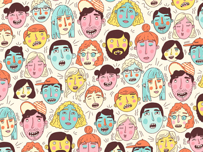 Face Pattern expressions faces illustration pattern smile
