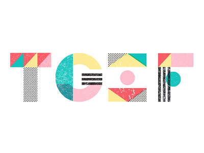 TGIF friday geometric lettering shapes