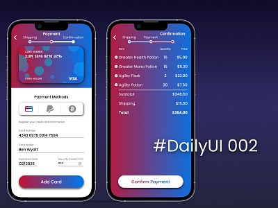 #DailyUI 002 - Credit Card Checkout dailyui design ui