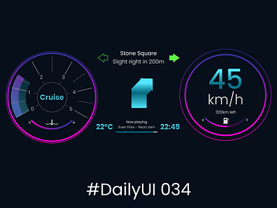 #DailyUI 034 - Car Interface dailyui dashboard design ui