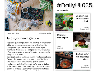 #DailyUI 035 - Blog Post blog dailyui design ui