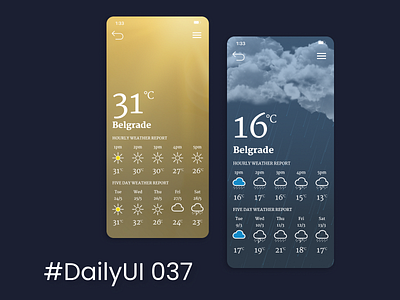 #DailyUI 037 - Weather dailyui design ui weather