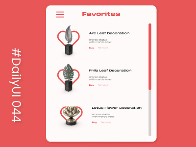 #DailyUI 044 - Favorites