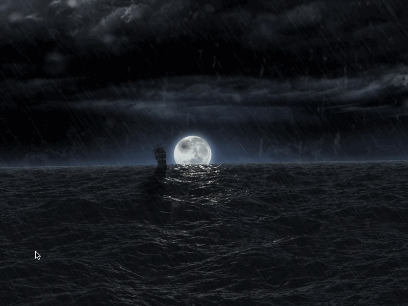 Ship in a storm after effects lightning moon ship storm waves
