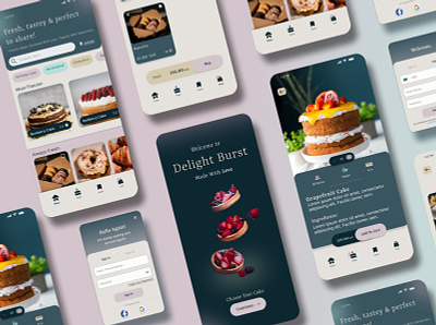 UI Design for a Pastry Shop application cake design digitalflare e commerce pastry ui ux yummy