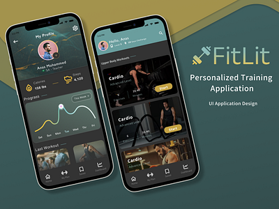 FitLit: UI Design for Workout Application android apple application design digitalflare exercise flex huwawei ia ios ksa training ui uidesign uidesigner workout