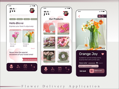 UI Design: Flower Deliver App android application branding design digitalflare flower flower delivery flowers ksa ui ux