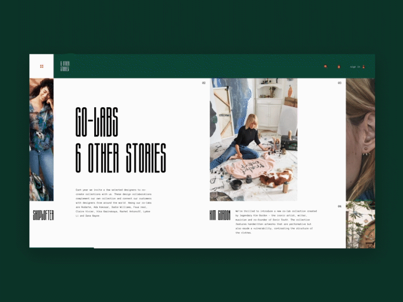 & other stories_clients after effects animation branding clean color concept design fashion flat gif grid interface minimal motion simple typography ui ux web website